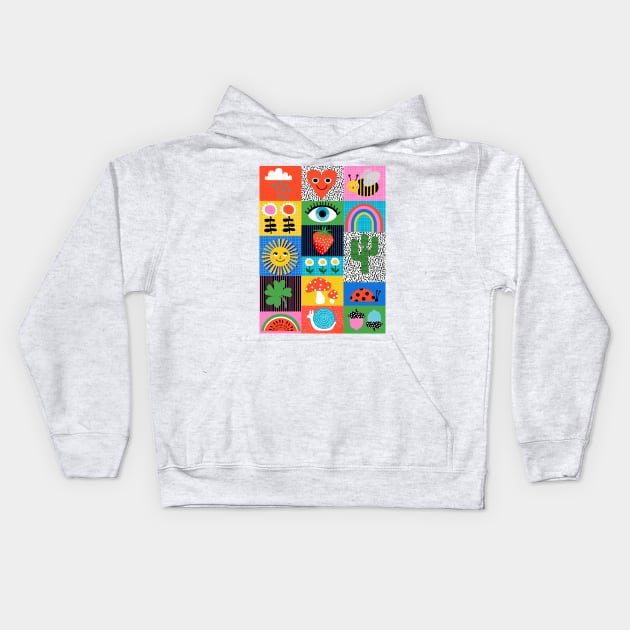 Happy Vibes Kids Hoodie by wacka